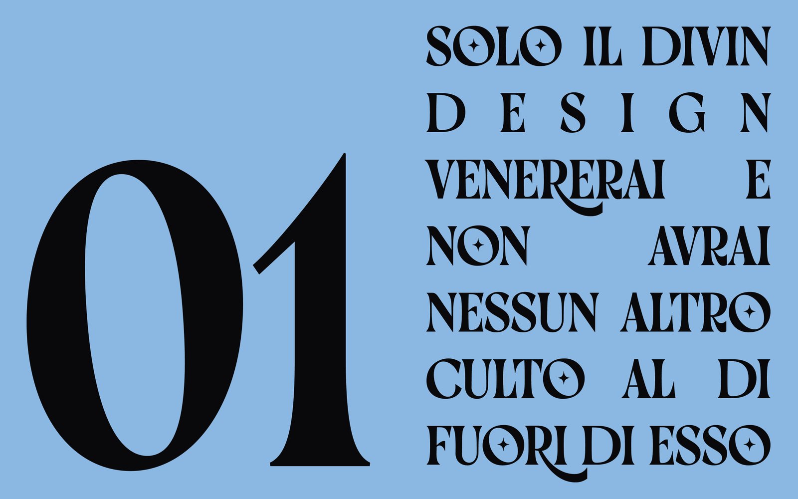 Divino Design comandamento 1 - manifesto tipografico designer freelance